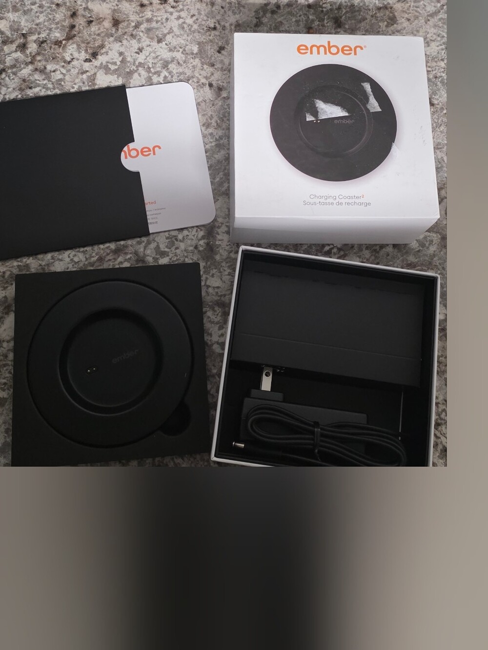 New Ember Ceramic Mug Warmer Charging Coaster - Black